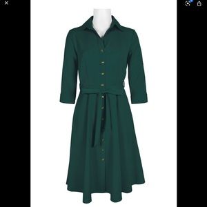 Slightly longer than skater style dress w/ pockets